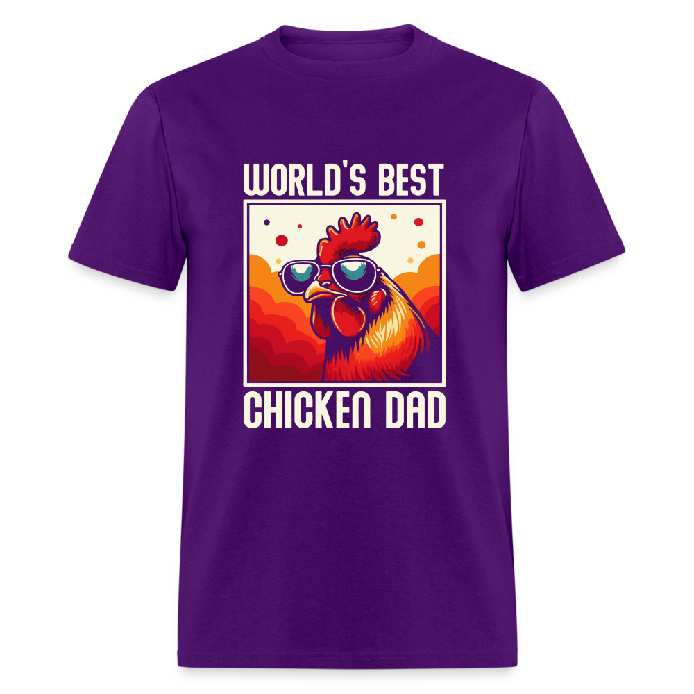 World's Best Chicken Dad T-Shirt (Backyard Chickens) - purple