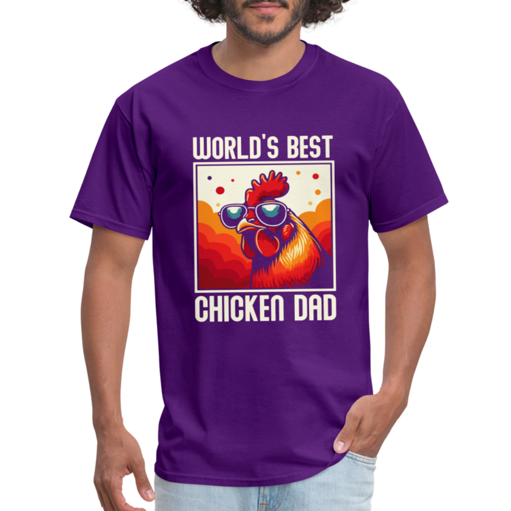 World's Best Chicken Dad T-Shirt (Backyard Chickens) - purple