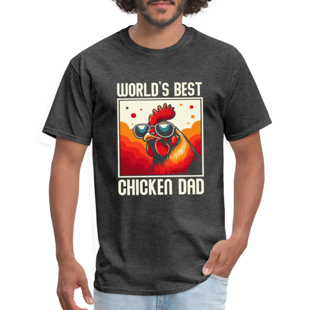 World's Best Chicken Dad T-Shirt (Backyard Chickens) - heather black