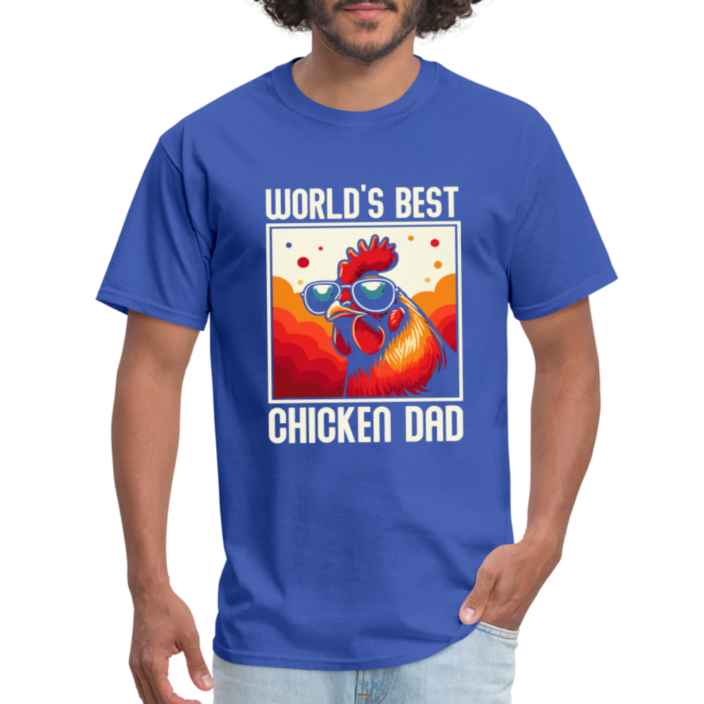 World's Best Chicken Dad T-Shirt (Backyard Chickens) - royal blue