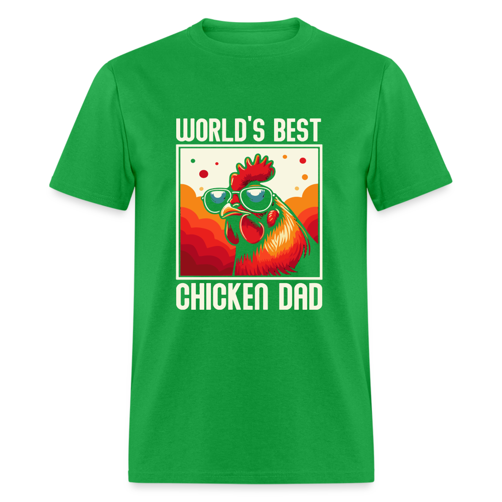 World's Best Chicken Dad T-Shirt (Backyard Chickens) - bright green