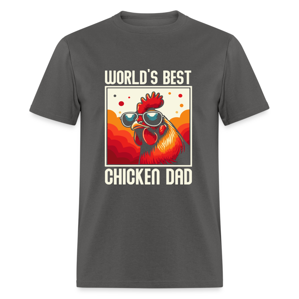 World's Best Chicken Dad T-Shirt (Backyard Chickens) - charcoal