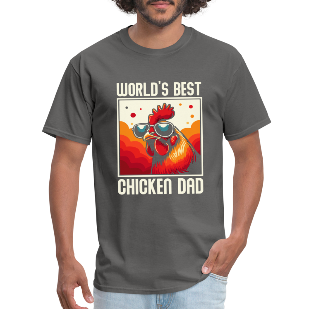 World's Best Chicken Dad T-Shirt (Backyard Chickens) - charcoal