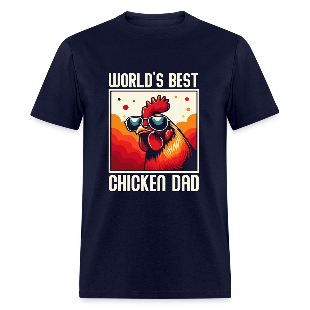 World's Best Chicken Dad T-Shirt (Backyard Chickens) - navy