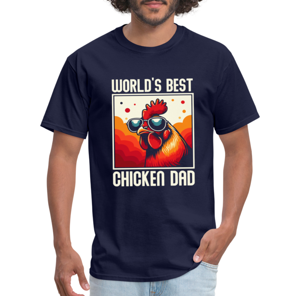 World's Best Chicken Dad T-Shirt (Backyard Chickens) - navy