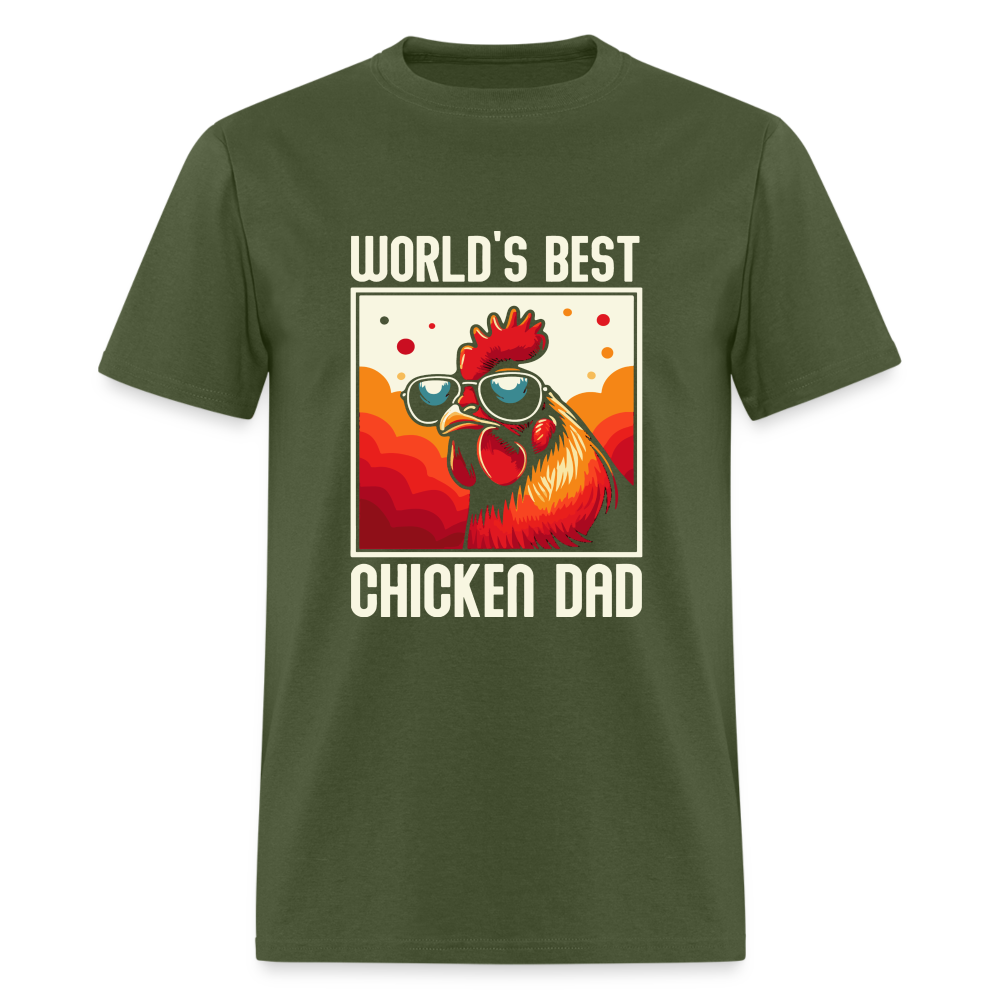 World's Best Chicken Dad T-Shirt (Backyard Chickens) - military green