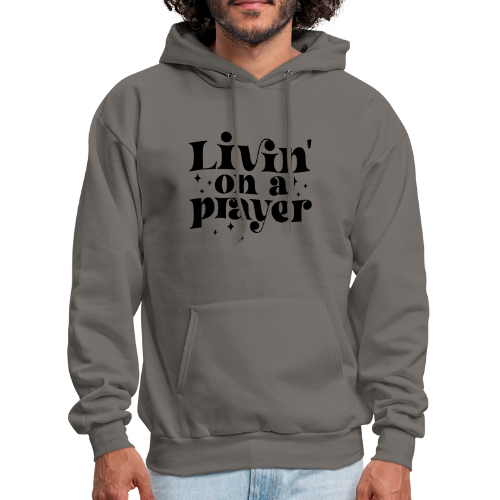 Livin on a Prayer Hoodie - asphalt gray