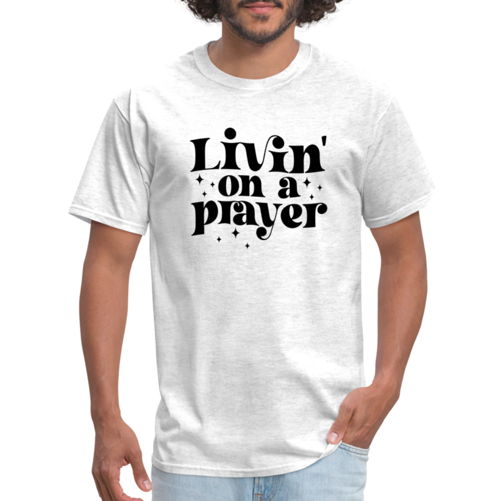 Livin on a Prayer T-Shirt - light heather gray