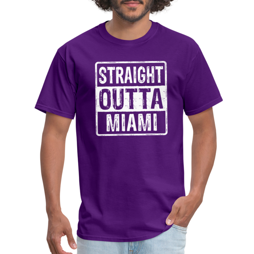 Straight Outta Miami (Florida) T-Shirt - purple