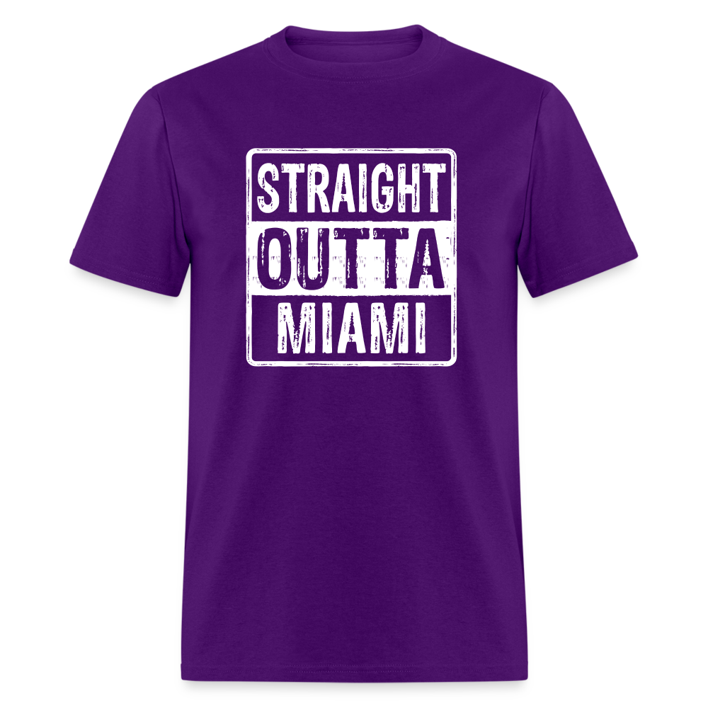 Straight Outta Miami (Florida) T-Shirt - purple