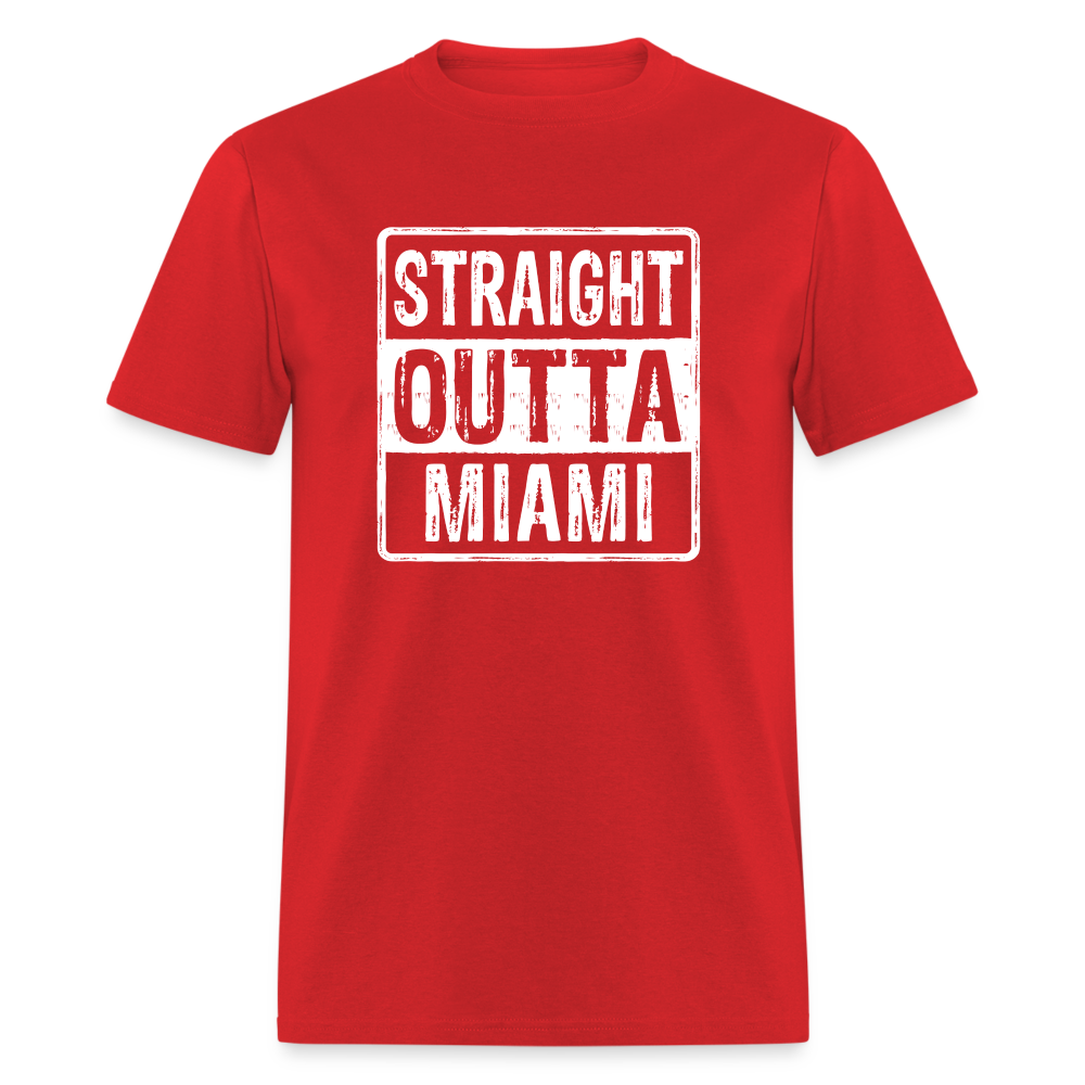 Straight Outta Miami (Florida) T-Shirt - red