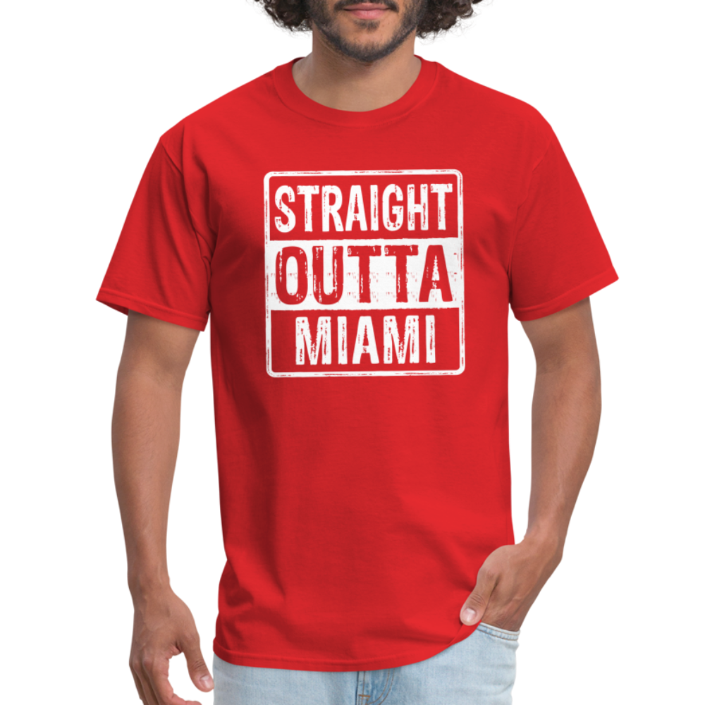 Straight Outta Miami (Florida) T-Shirt - red