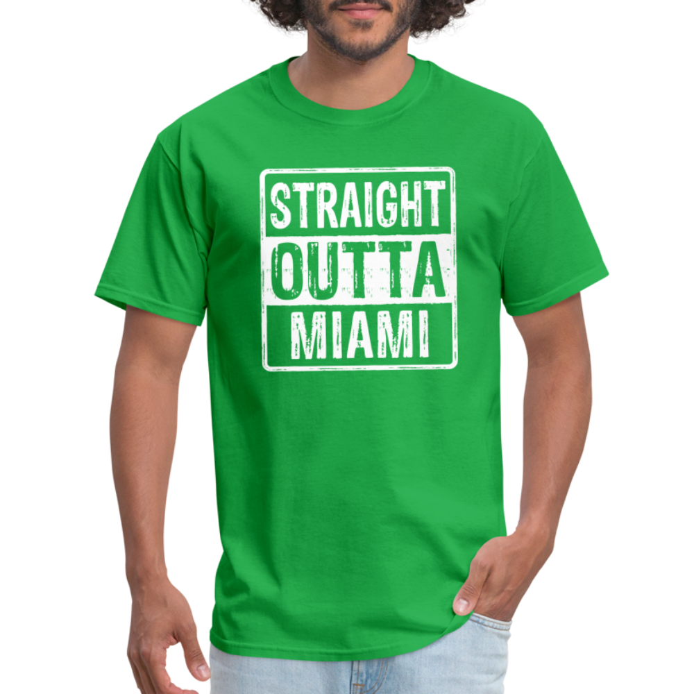 Straight Outta Miami (Florida) T-Shirt - bright green