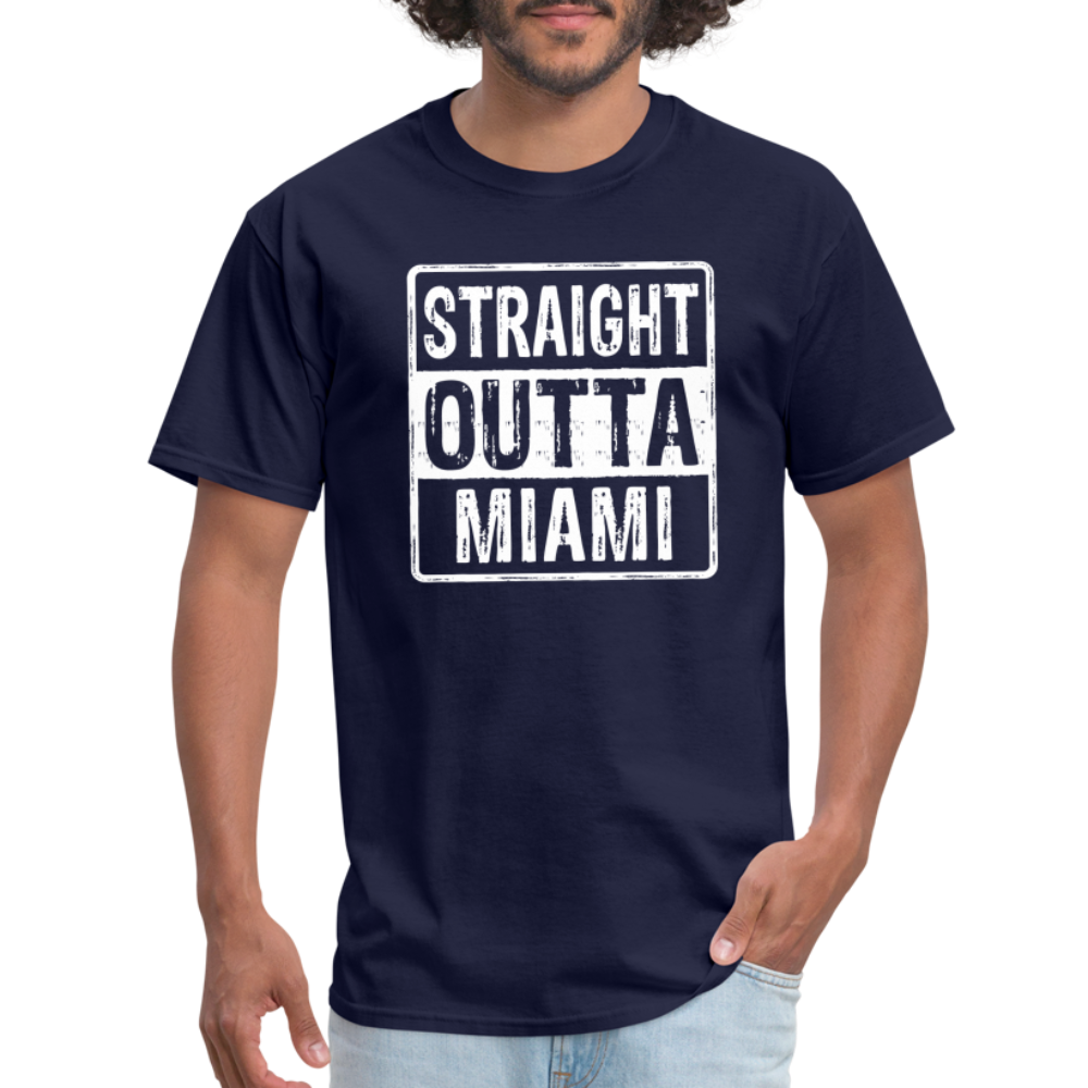 Straight Outta Miami (Florida) T-Shirt - navy