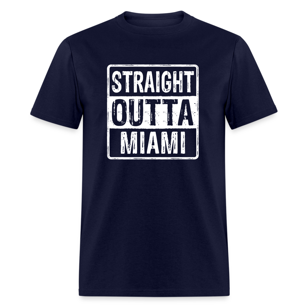 Straight Outta Miami (Florida) T-Shirt - navy