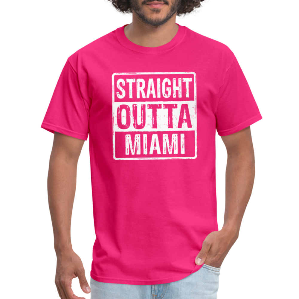 Straight Outta Miami (Florida) T-Shirt - fuchsia