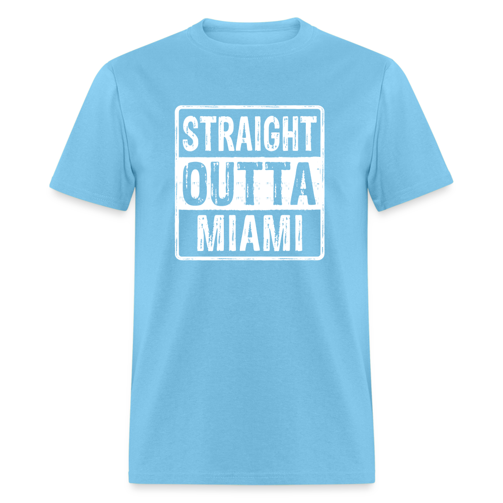 Straight Outta Miami (Florida) T-Shirt - aquatic blue