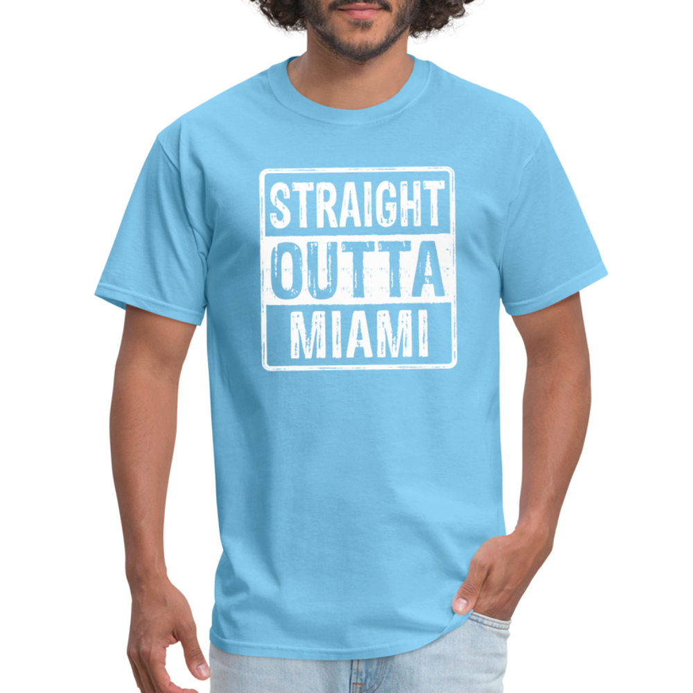 Straight Outta Miami (Florida) T-Shirt - aquatic blue