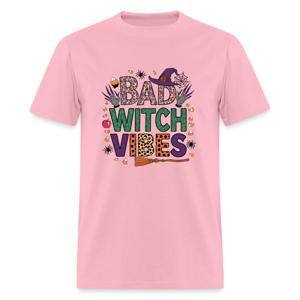 Bad Witch Vibes (Halloween Witches Humor) T-Shirt - pink