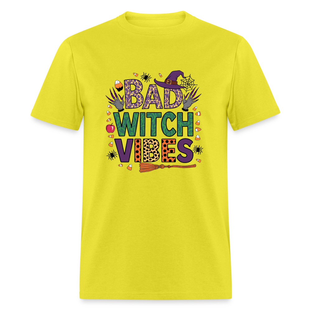 Bad Witch Vibes (Halloween Witches Humor) T-Shirt - yellow