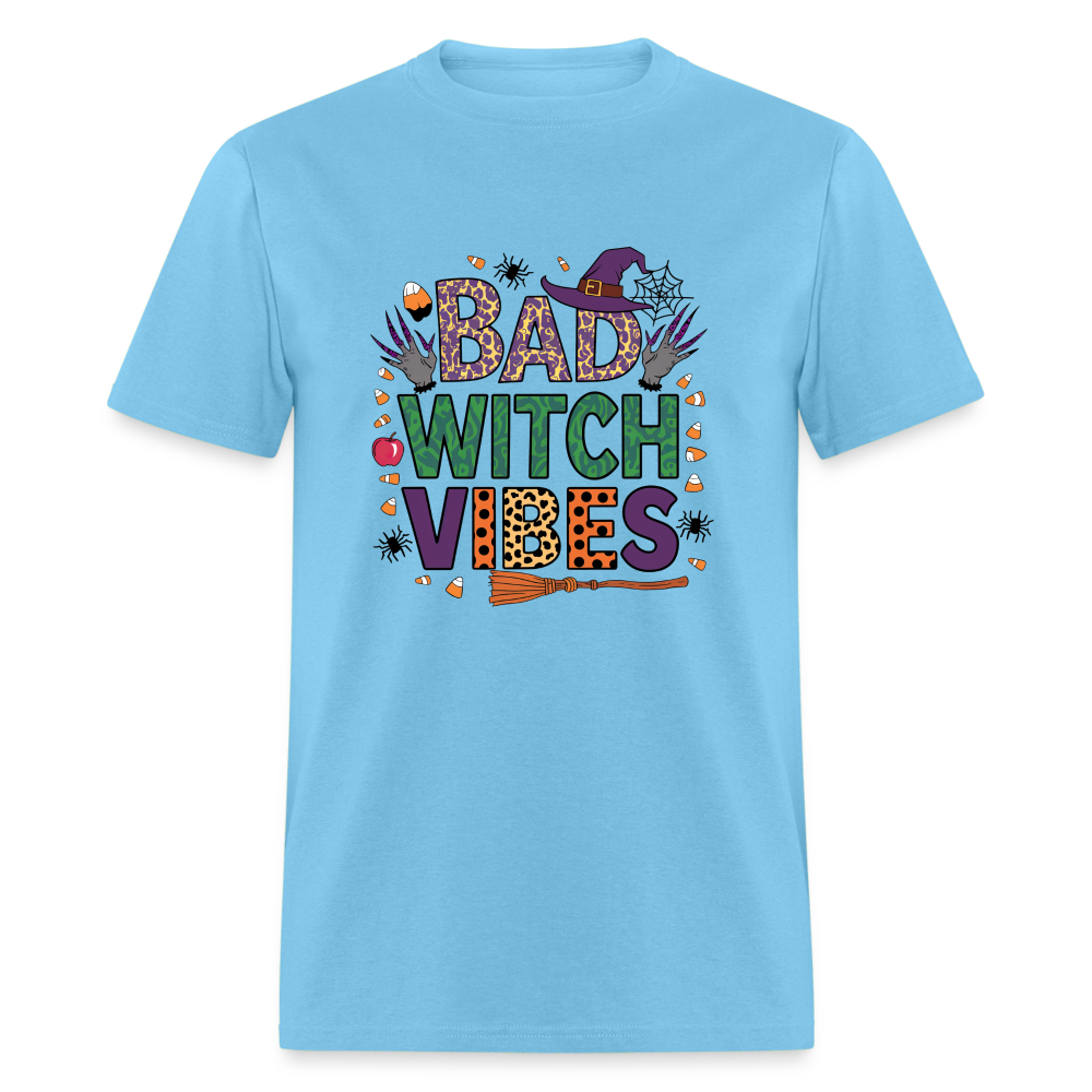 Bad Witch Vibes (Halloween Witches Humor) T-Shirt - aquatic blue