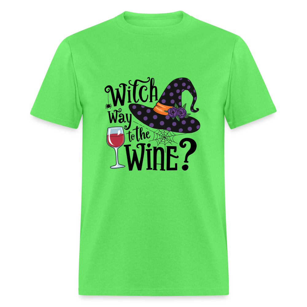 Witch Way To the Wine (Halloween Party Humor) T-Shirt - kiwi