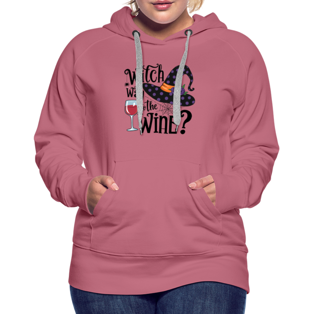 Witch Way To the Wine (Halloween Party Humor) Premium Hoodie - mauve