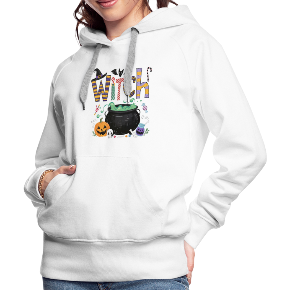 Halloween Witch Women’s Premium Hoodie - white