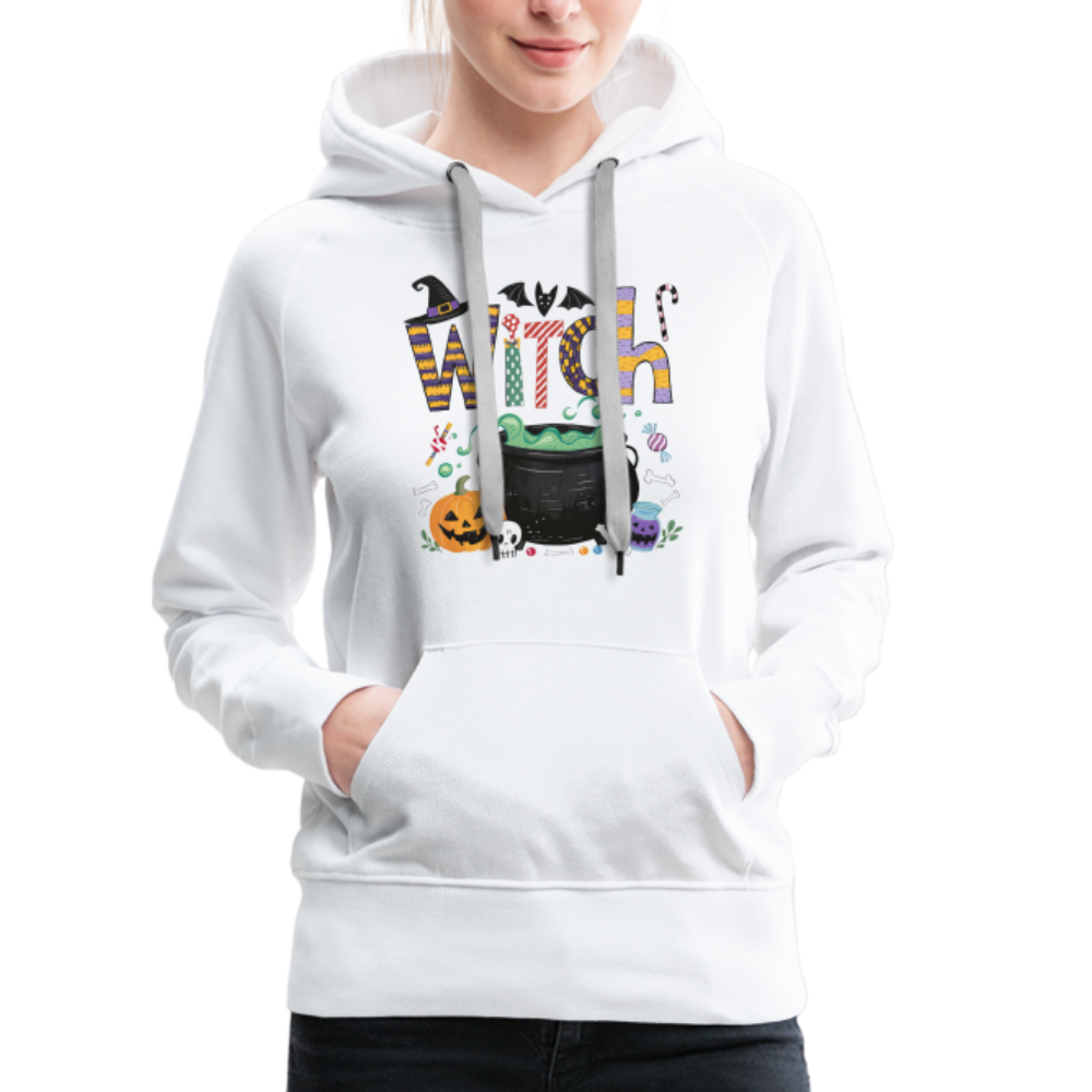 Halloween Witch Women’s Premium Hoodie - white