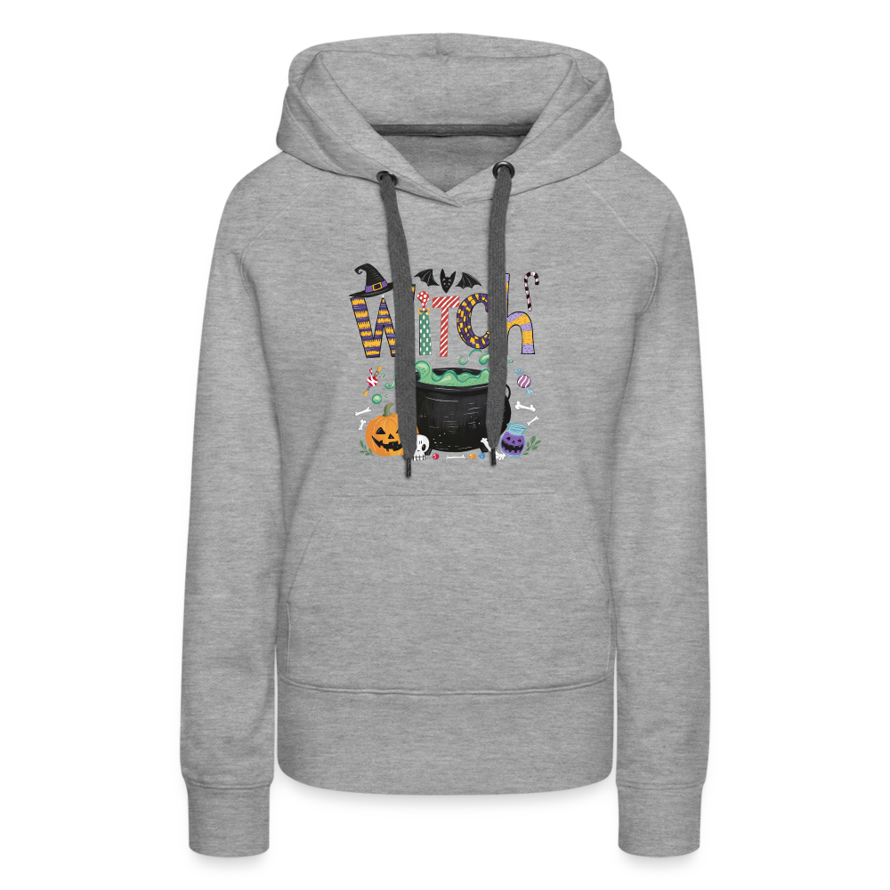 Halloween Witch Women’s Premium Hoodie - heather grey