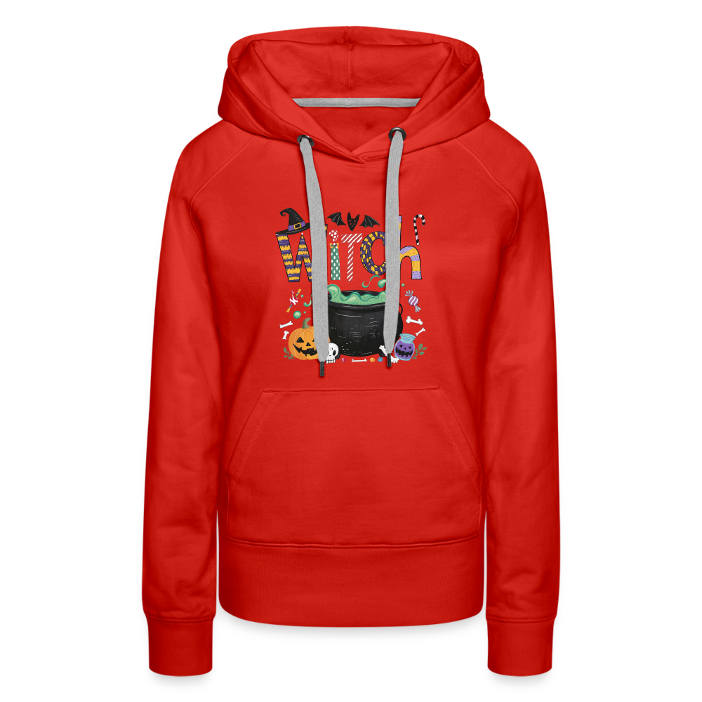 Halloween Witch Women’s Premium Hoodie - red