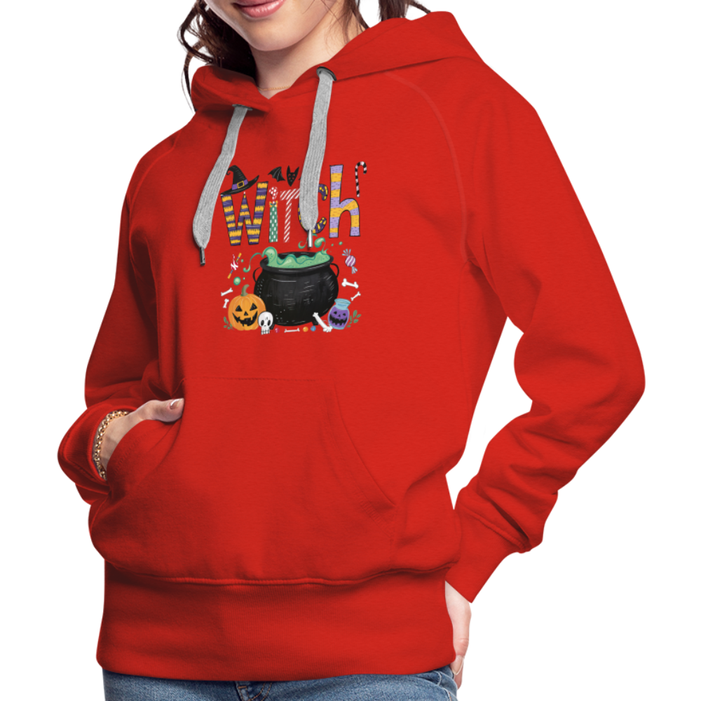 Halloween Witch Women’s Premium Hoodie - red