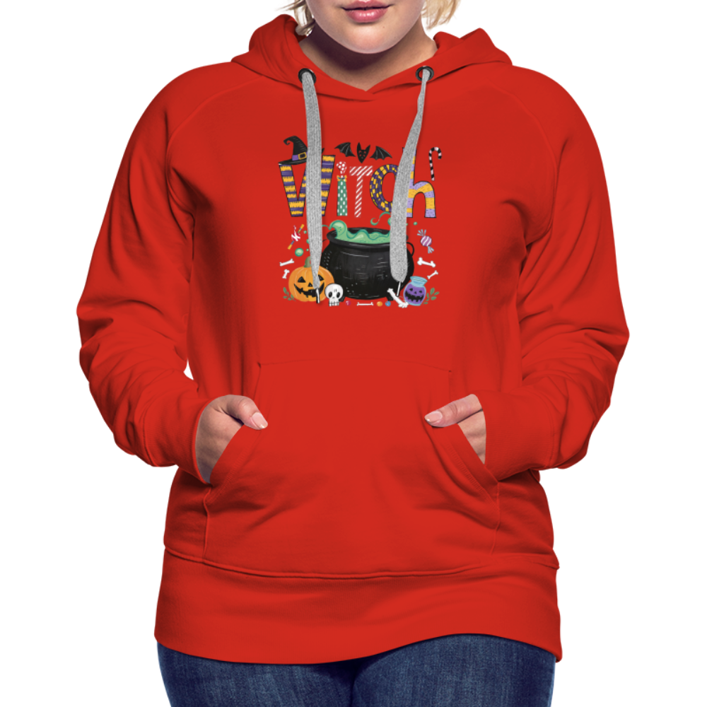 Halloween Witch Women’s Premium Hoodie - red