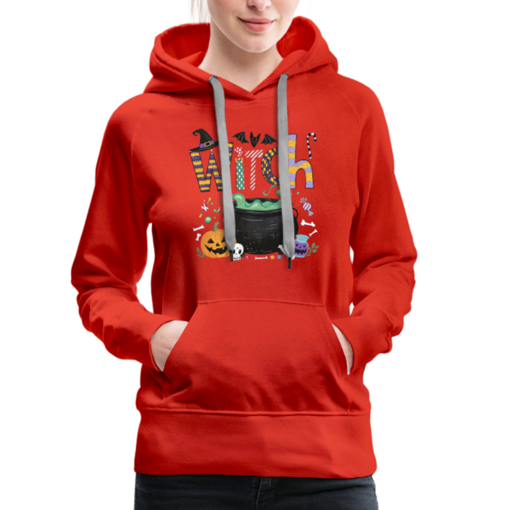 Halloween Witch Women’s Premium Hoodie - red