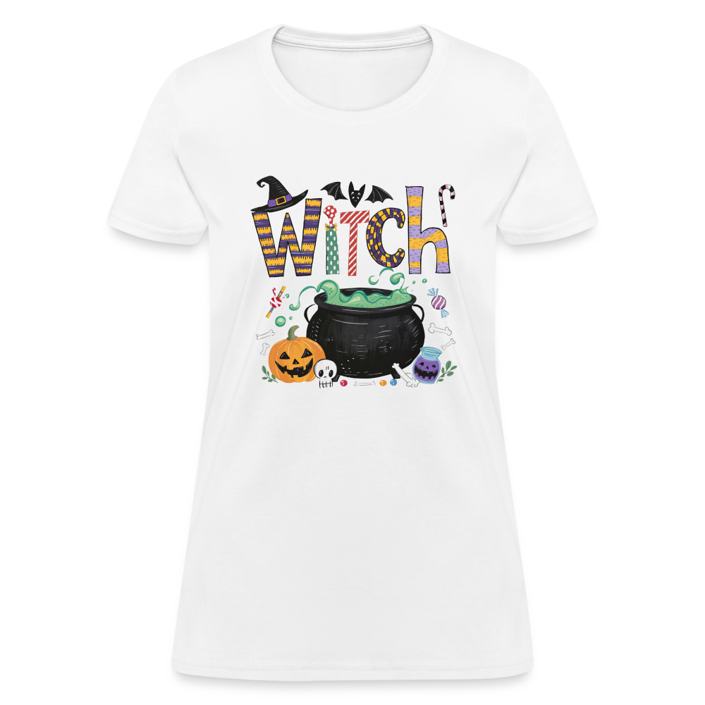 Halloween Witch Contoured T-Shirt - white