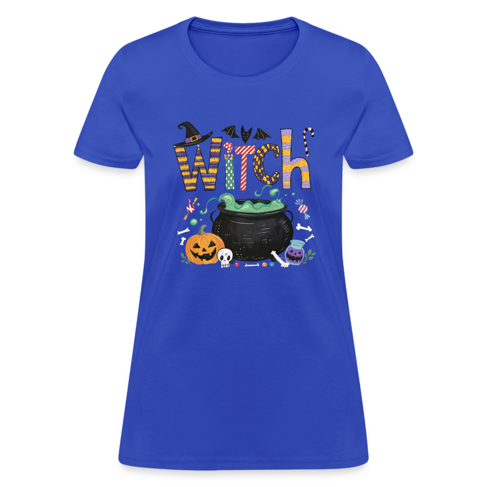 Halloween Witch Contoured T-Shirt - royal blue