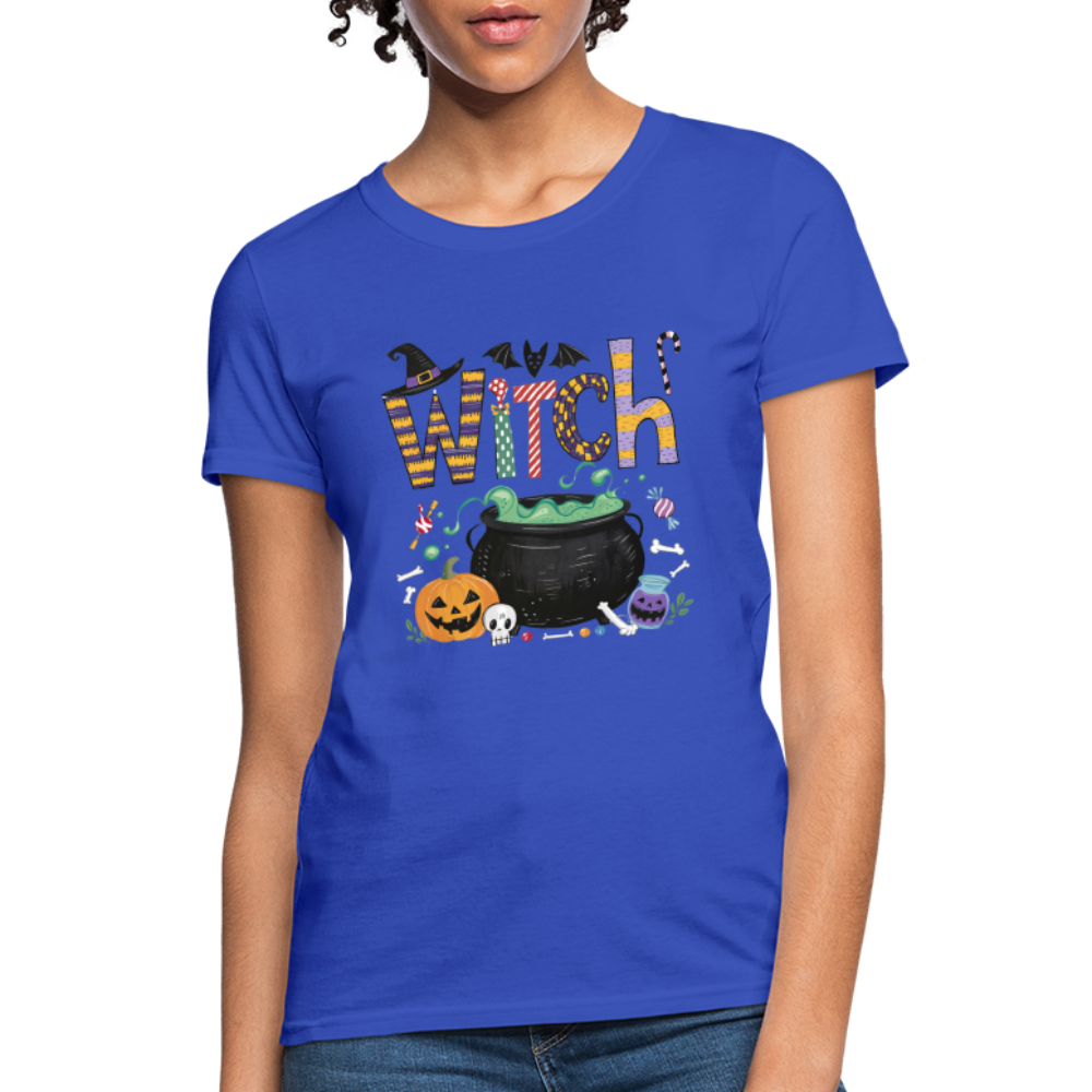 Halloween Witch Contoured T-Shirt - royal blue