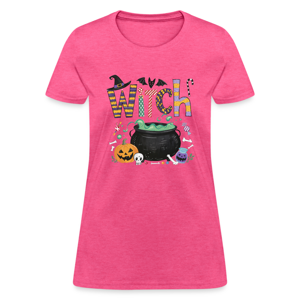 Halloween Witch Contoured T-Shirt - heather pink