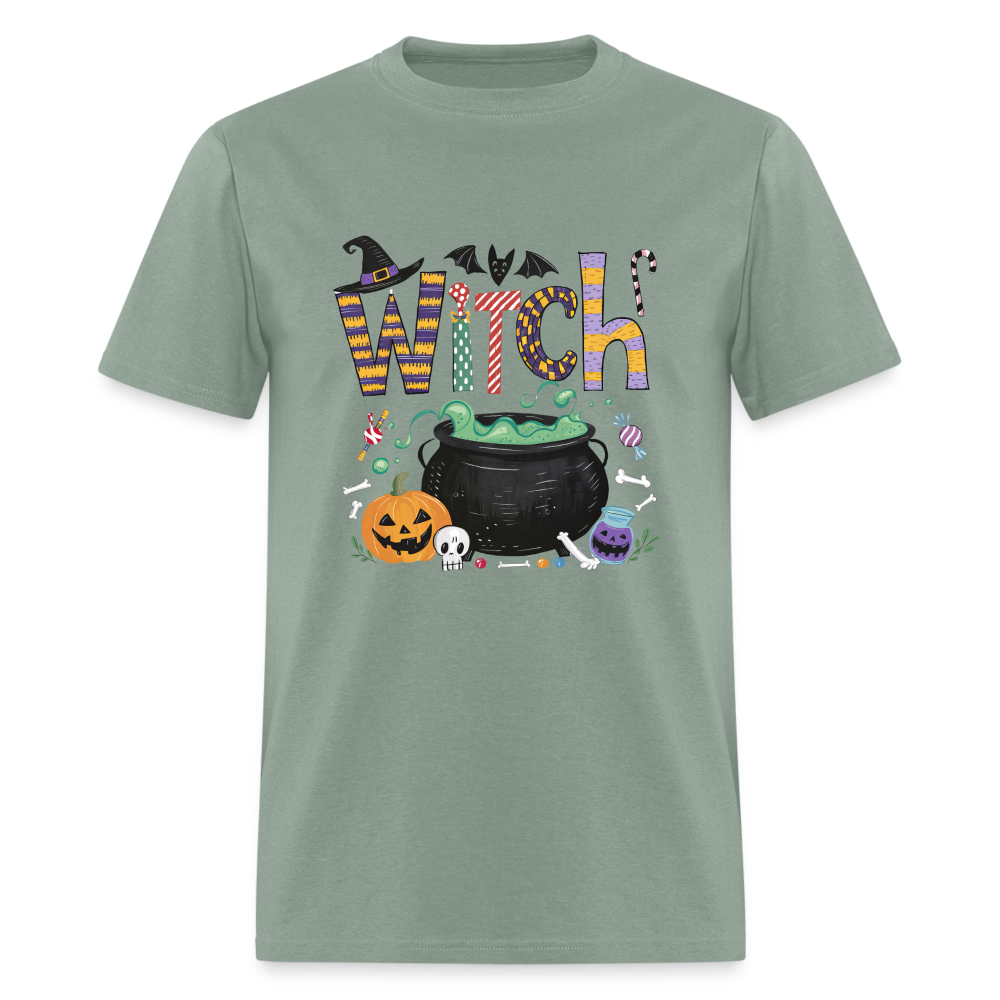 Halloween Witch T-Shirt - sage