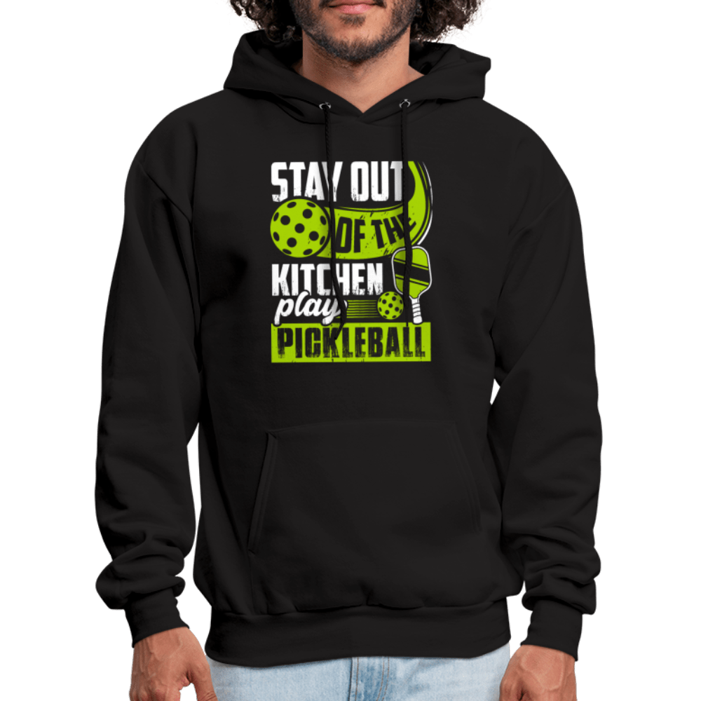 Stay Out Of The Kitchen Play Pickleball Hoodie - black