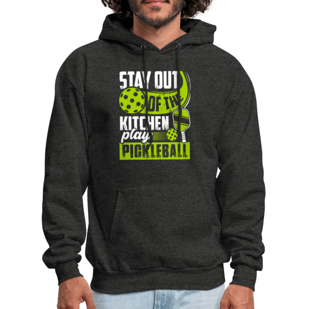 Stay Out Of The Kitchen Play Pickleball Hoodie - charcoal grey