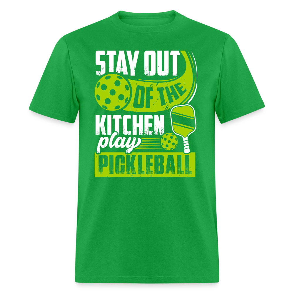 Stay Out Of The Kitchen Play Pickleball T-Shirt - bright green