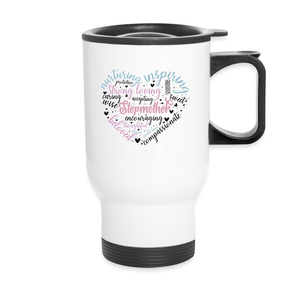 Stepmother Heart Travel Mug (Word Cloud) - One Size