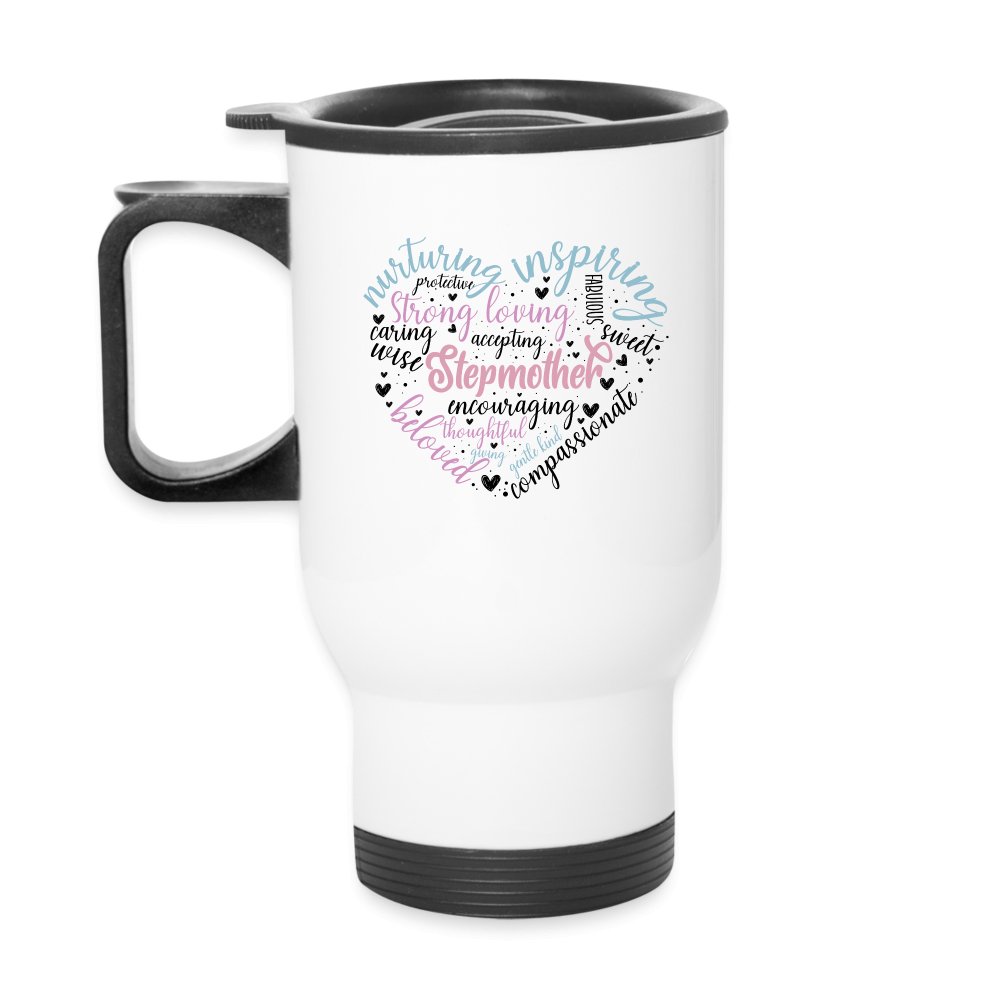 Stepmother Heart Travel Mug (Word Cloud) - One Size