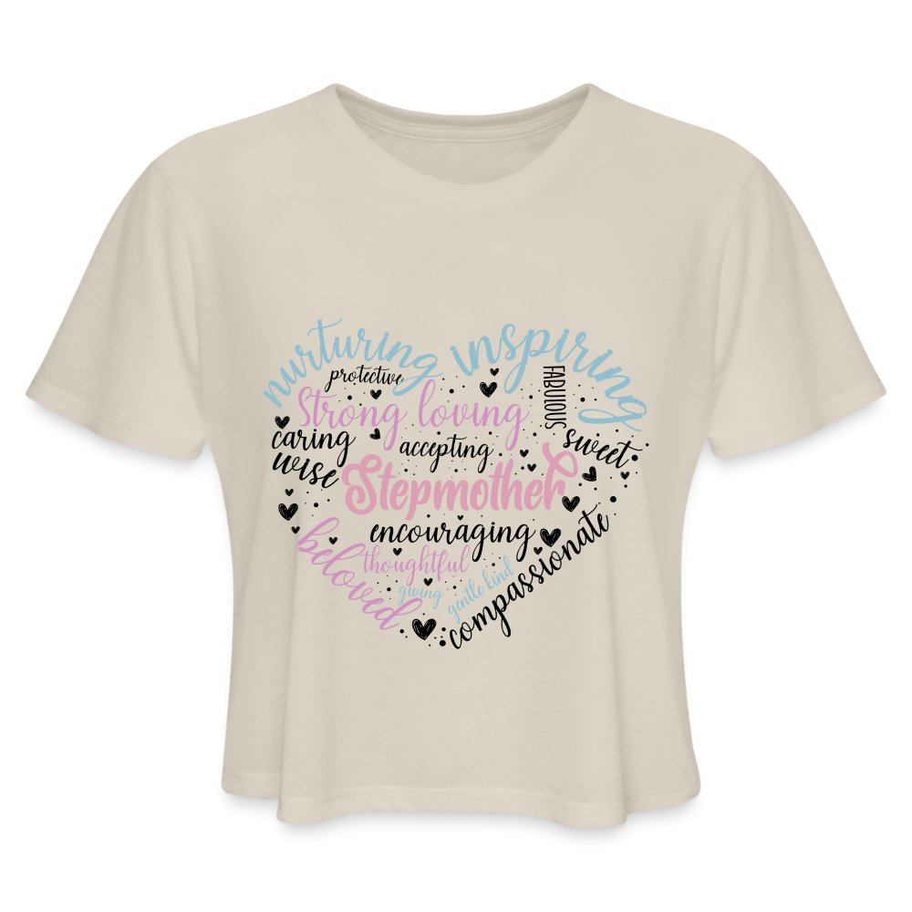 Stepmother Heart Women's Cropped T-Shirt (Word Cloud) - dust