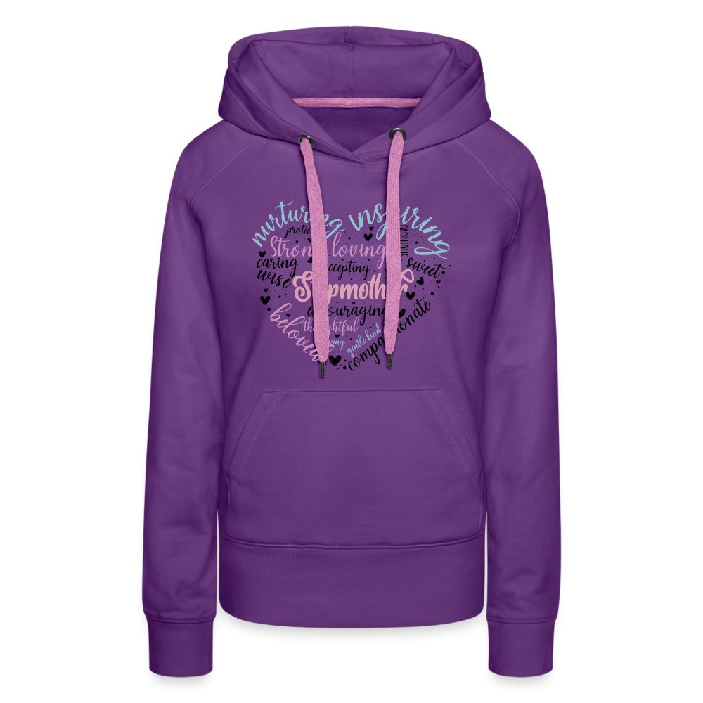 Stepmother Heart Women’s Premium Hoodie (Word Cloud) - purple