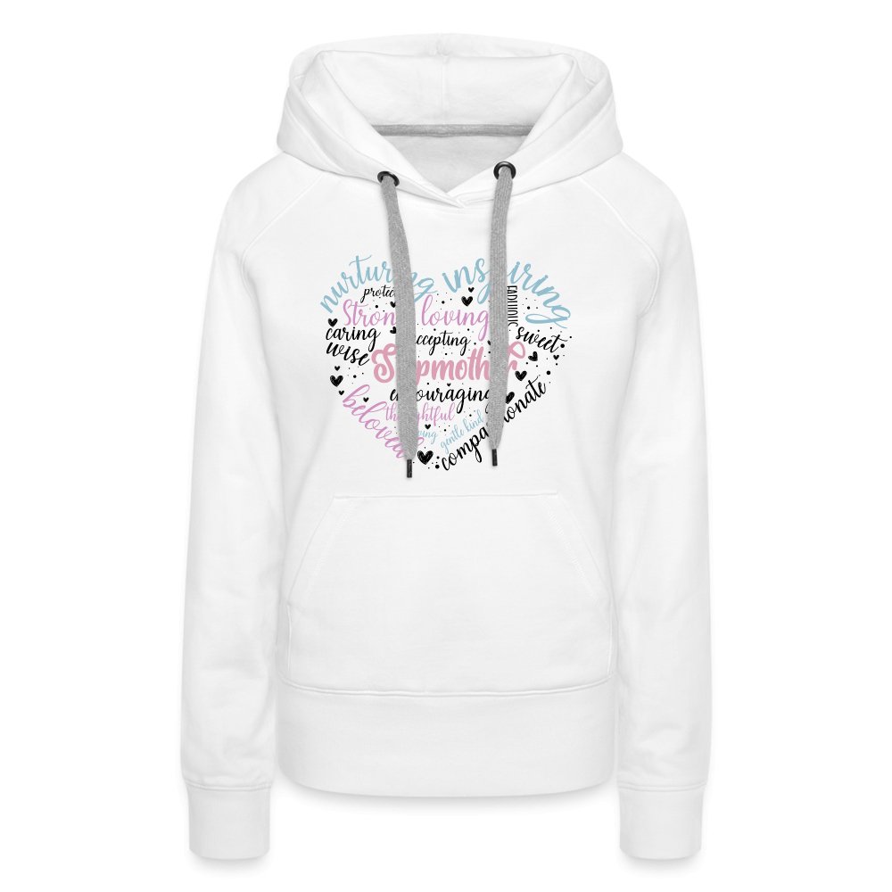 Stepmother Heart Women’s Premium Hoodie (Word Cloud) - white