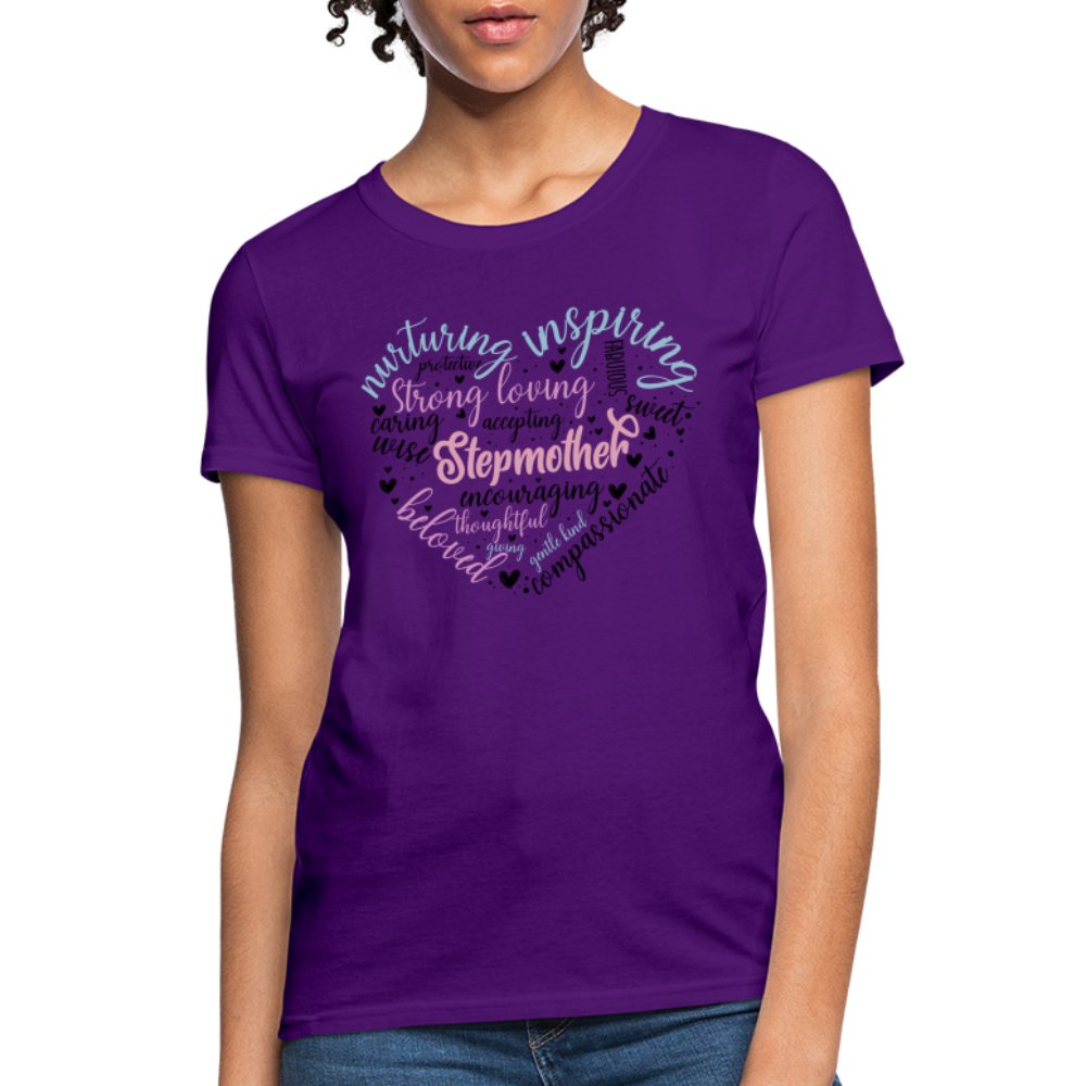 Stepmother Heart Women's T-Shirt (Word Cloud) - charcoal