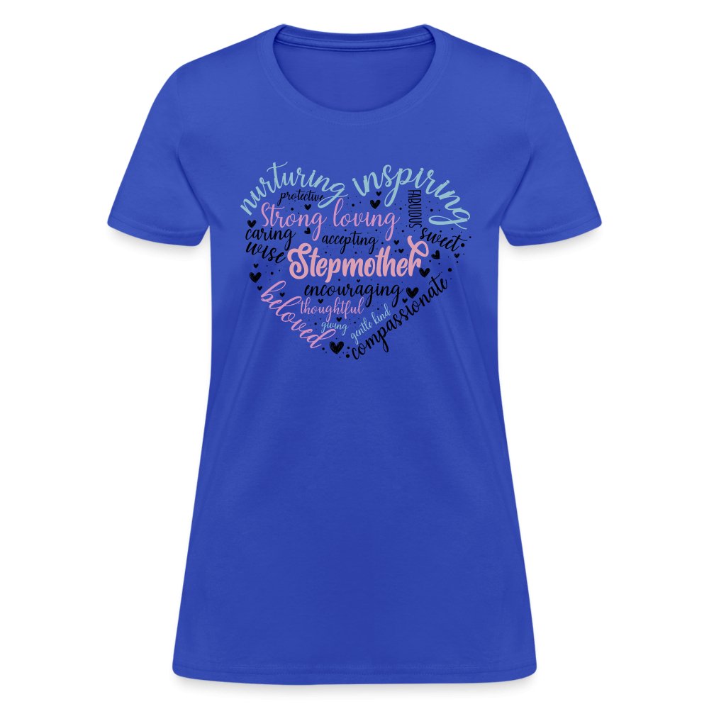 Stepmother Heart Women's T-Shirt (Word Cloud) - royal blue