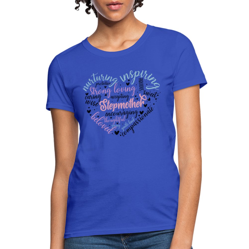 Stepmother Heart Women's T-Shirt (Word Cloud) - royal blue